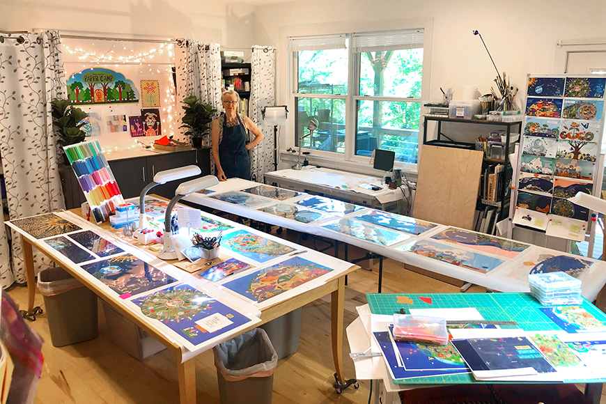 Debra in her studio